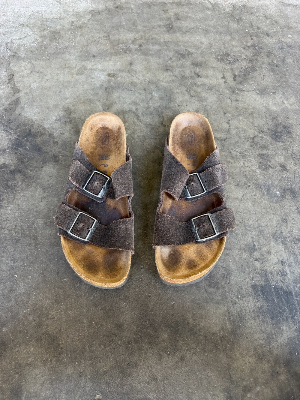 Birkenstock EU 38 Arizona Suede Leather Brown Sandals Straps